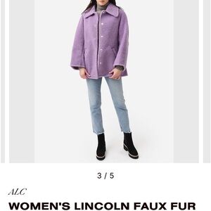 A.L.C. Women's Lavender Teddy Faux Shearling Coat